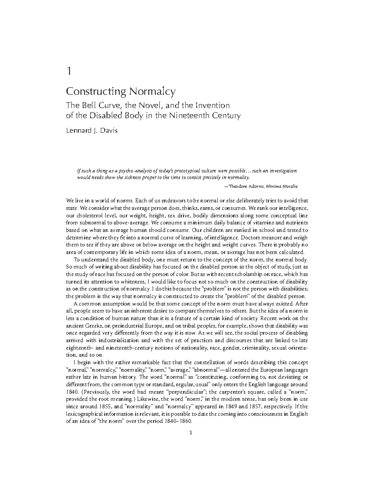Disability and Normalcy in the Works of Joseph Conrad (Course RT3340X ...
