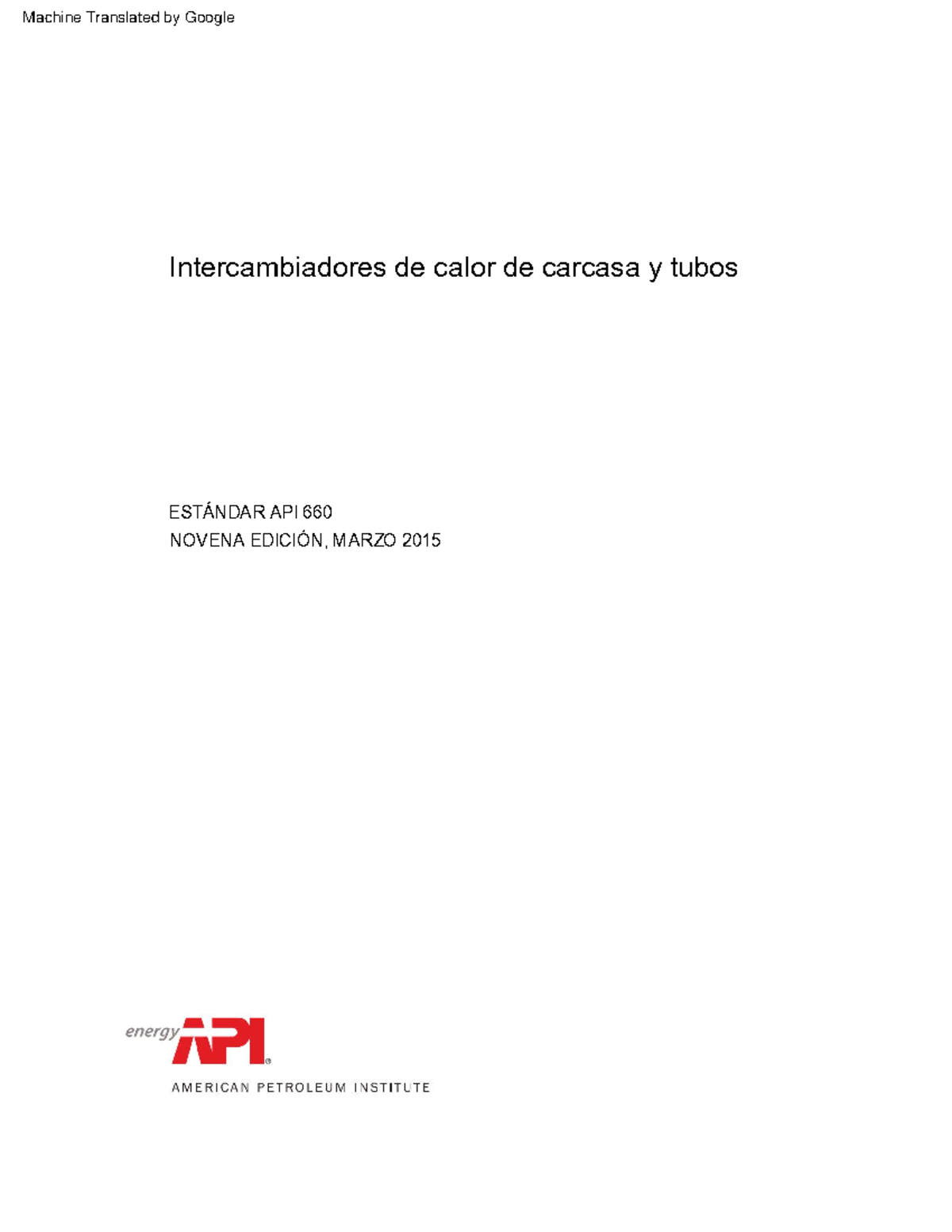 API 660 2015 - Estándar sobre Intercambiadores de Calor Carcasa y Tubos ...