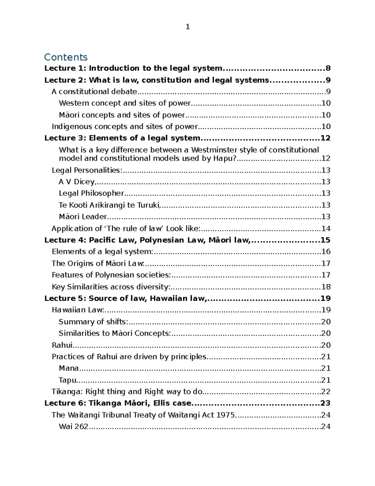 All law notes: Introduction to the New Zealand legal system and ...
