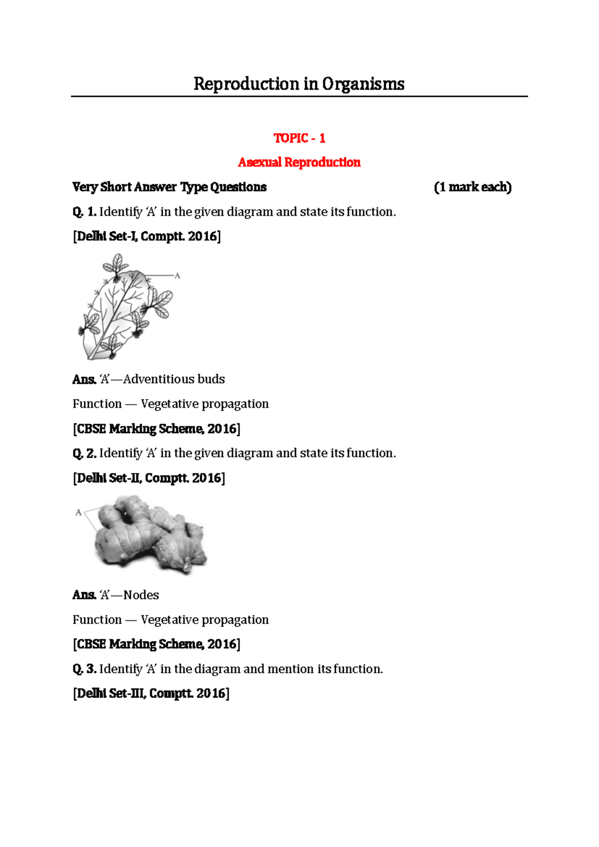 Bio reproduction in organism - Reproduction in Organisms TOPIC - 1 ...