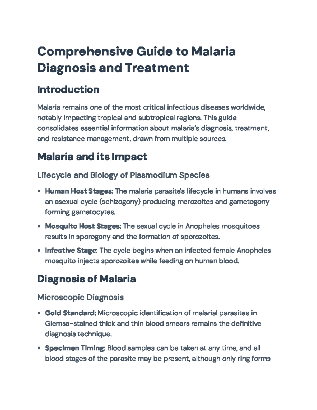 Comprehensive Guide to Malaria Diagnosis and Treatment Essentials ...