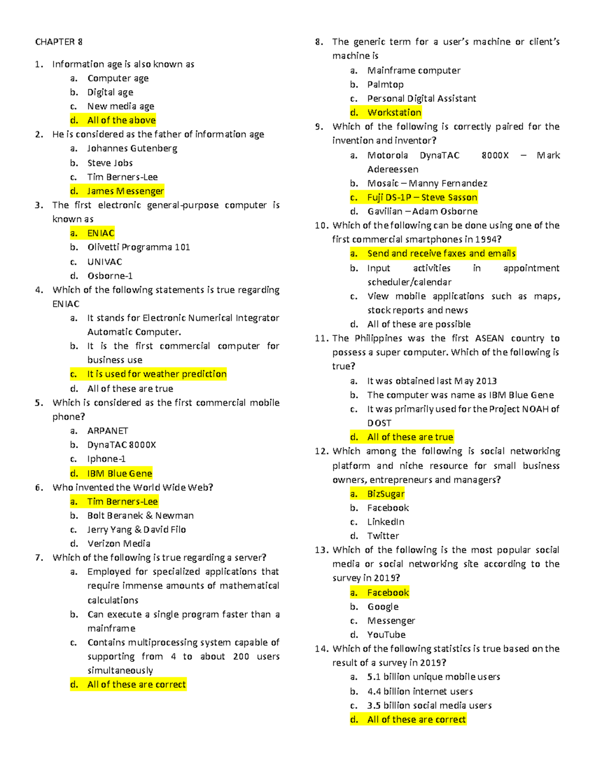 STS Chapter Test 8-12 Answers: Key Questions and Solutions - Document Preview