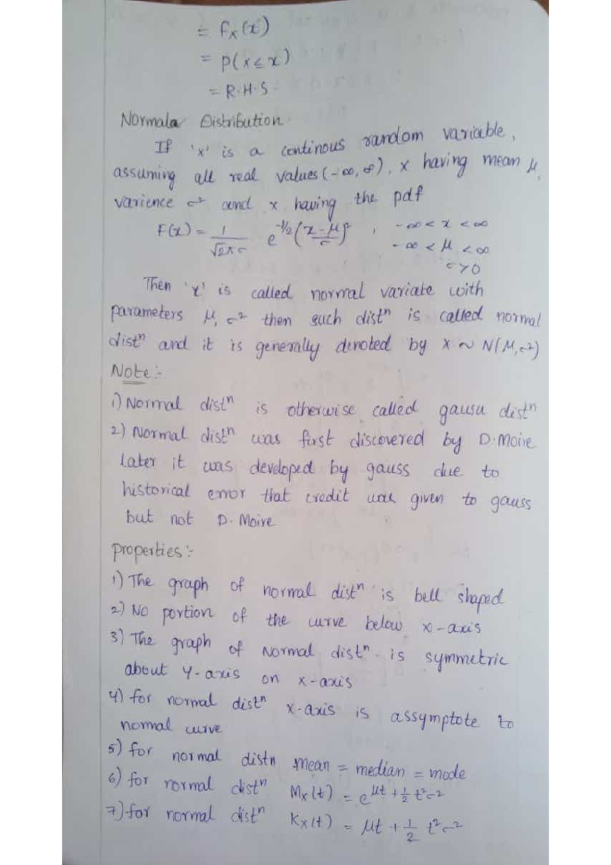Normal distribution notes for statistics (STAT 101) - Studocu