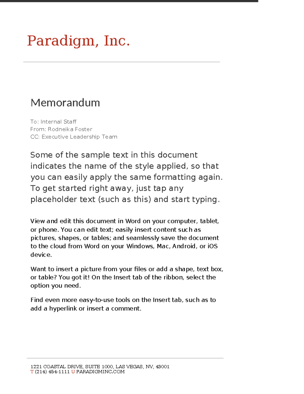 Paradigm, Inc. - Document Overview and Formatting Guide - Studocu