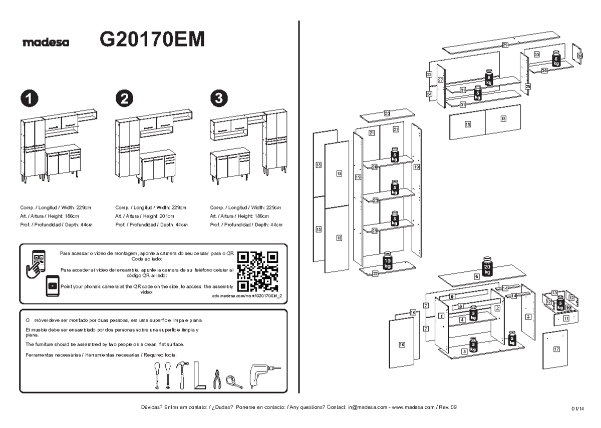G20170EM - Assembly Instructions and Dimensions Guide - Studocu