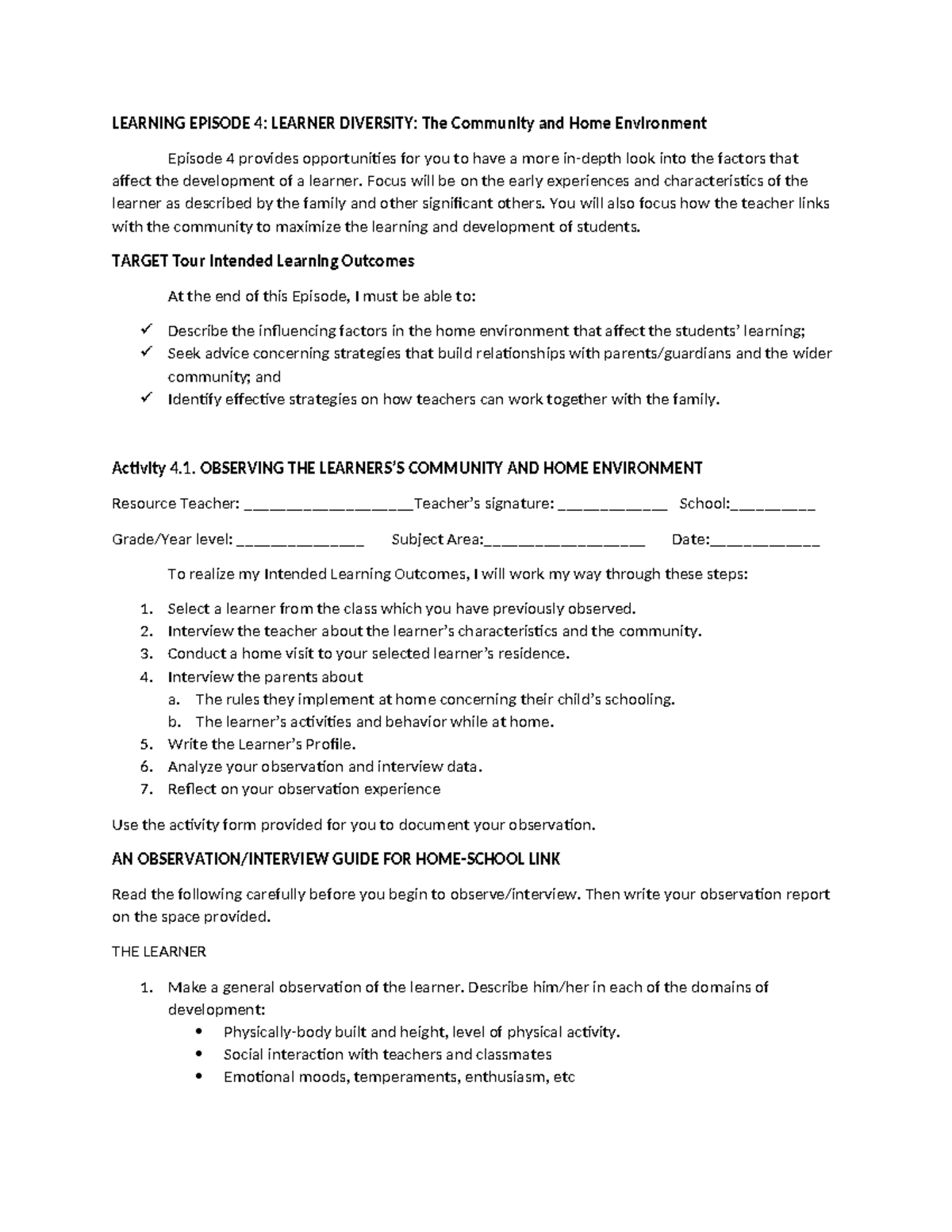 FS-1-Worksheet - FS-1 needed format worksheet - LEARNING EPISODE 4 ...