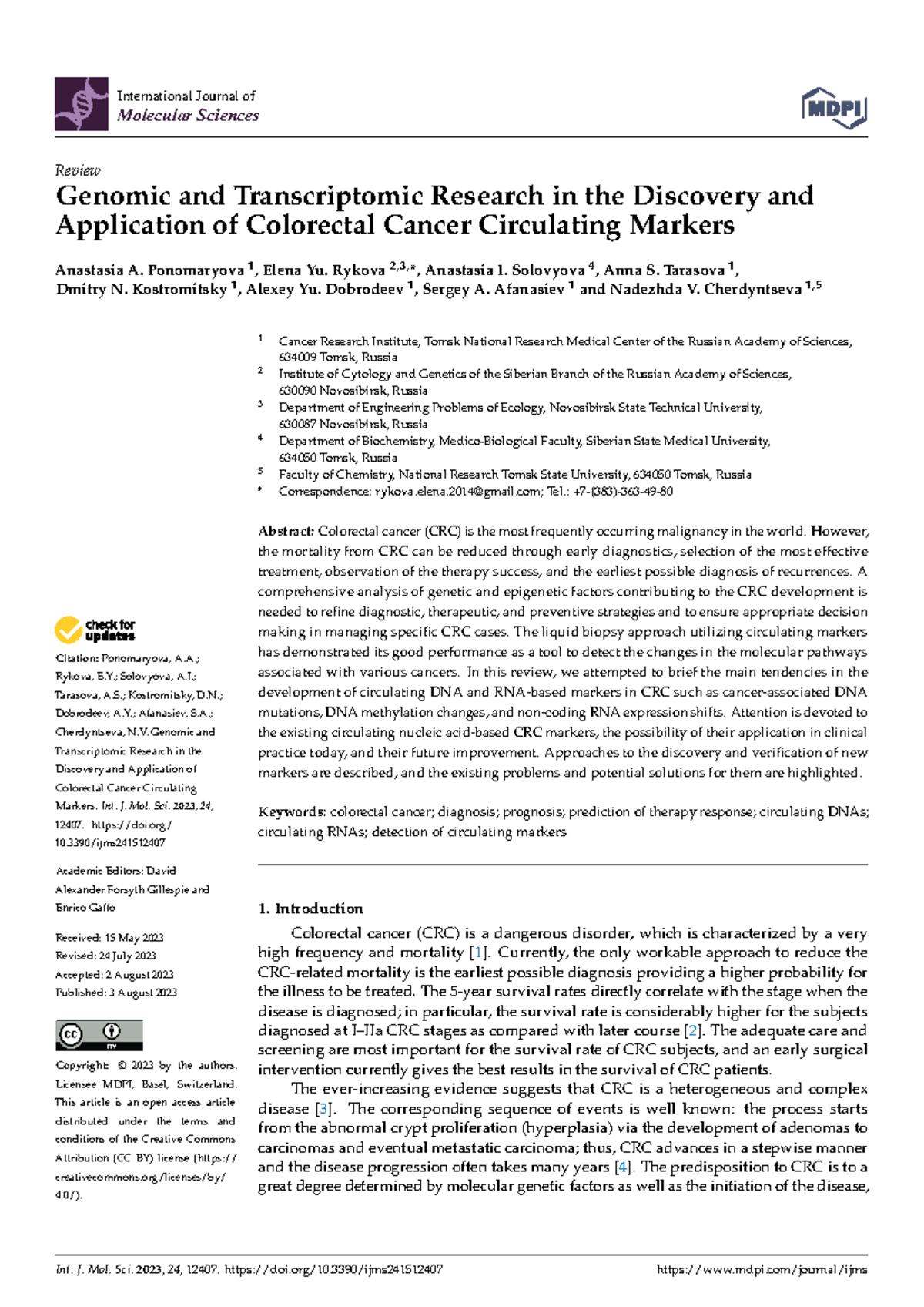 Genomic and Transcriptomic Insights on Colorectal Cancer Markers: A ...