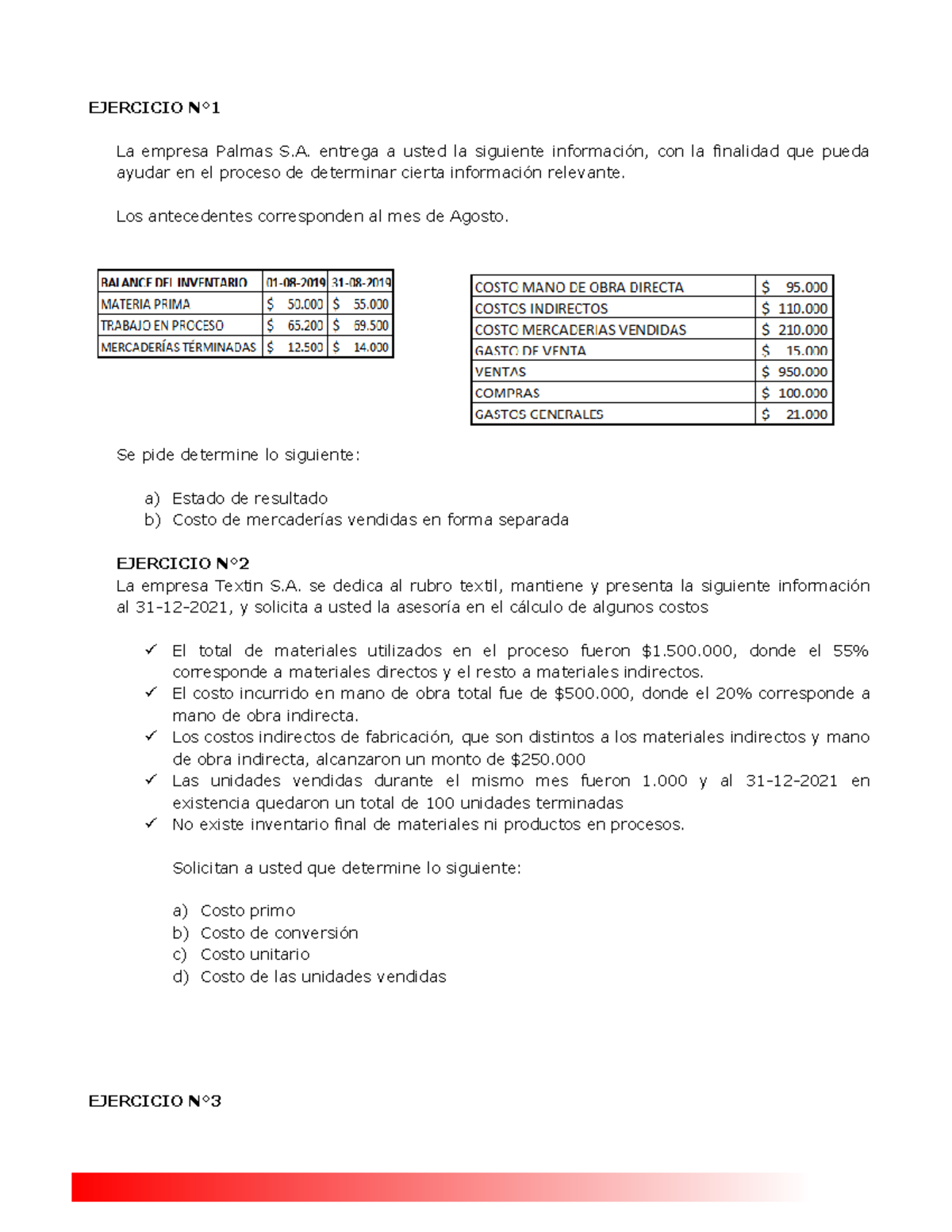 Ejercicios 2 2023 - Análisis de Costos y Resultados Empresariales - Studocu