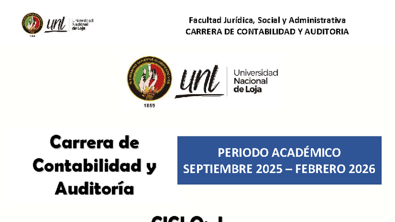 Guía de Contabilidad General I - CARRERA DE CONTABILIDAD Y AUDITORÍA 2025-2026 - Document Preview