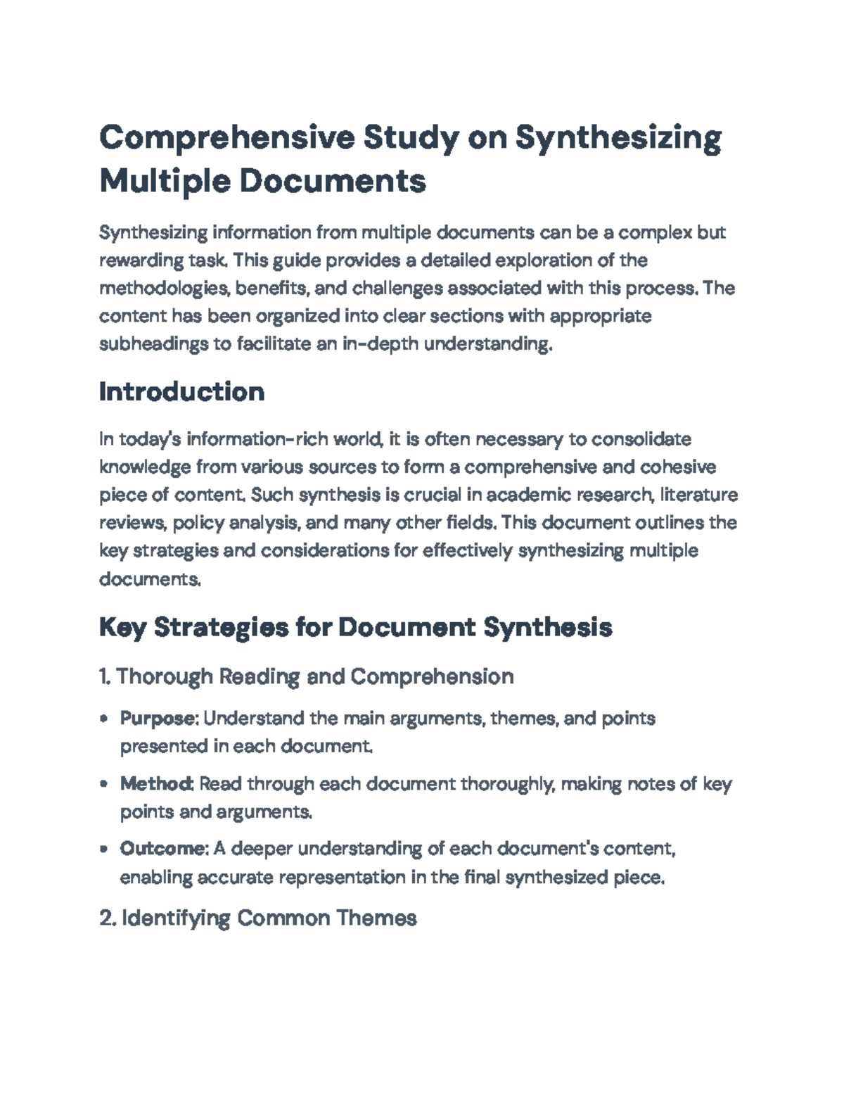 Comprehensive Guide to Synthesizing Multiple Documents for Research ...