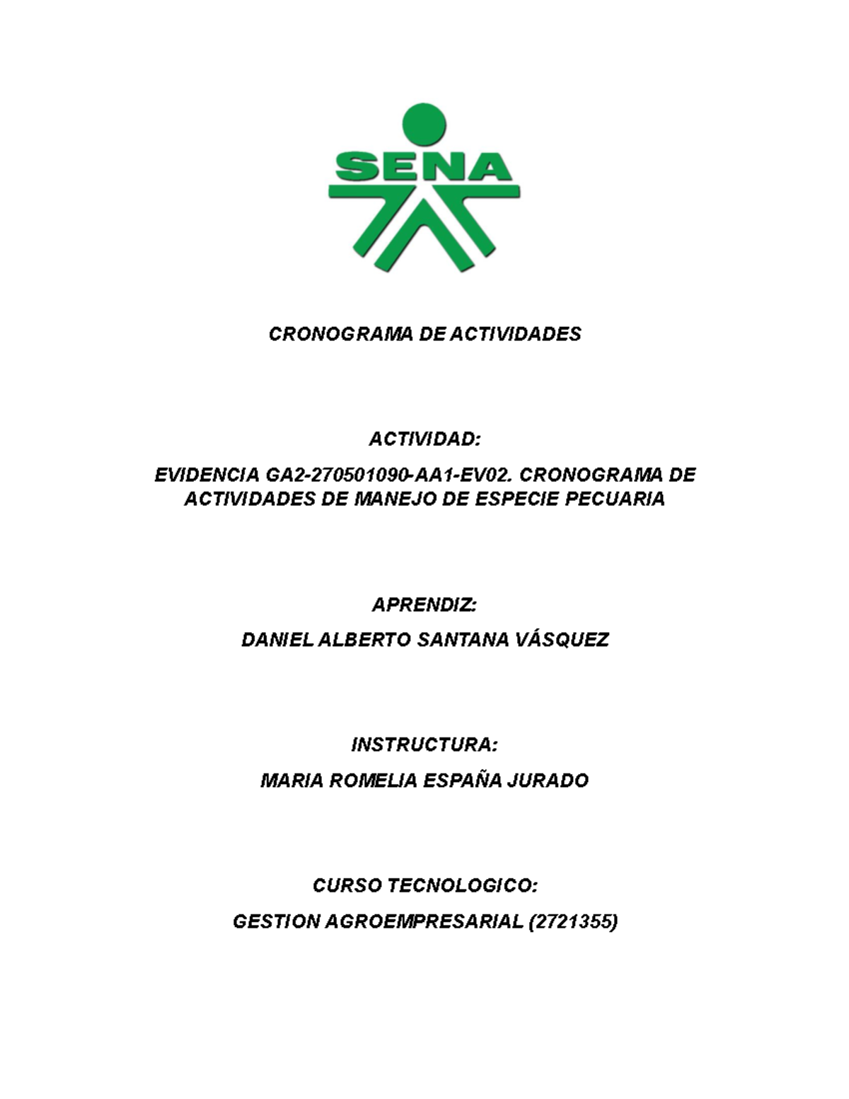 Cronograma de Actividades para Porcinos - Gestión Agroempresarial ...