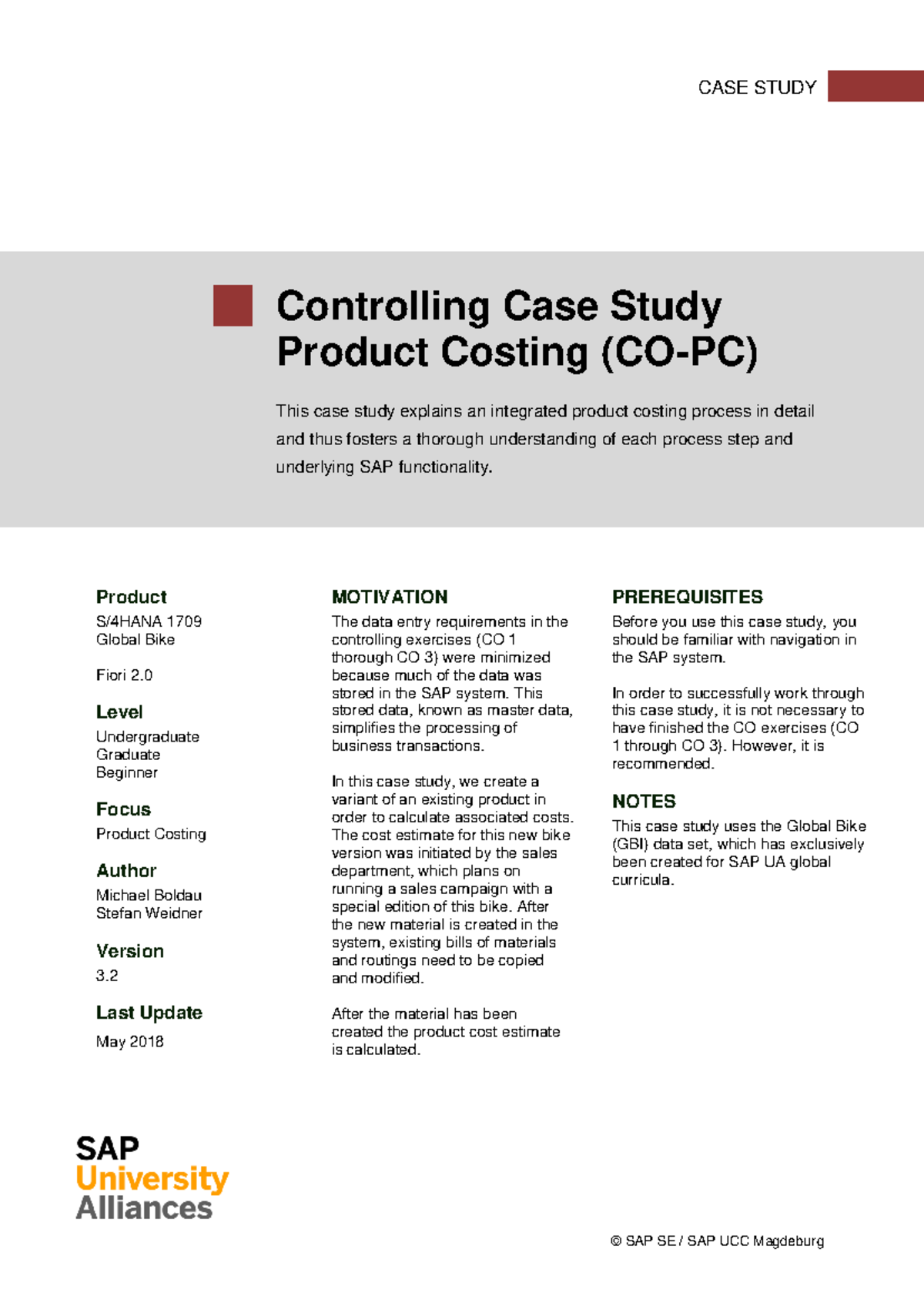 CO-PC Case Study: Integrated Product Costing Process in SAP Fiori - Studocu