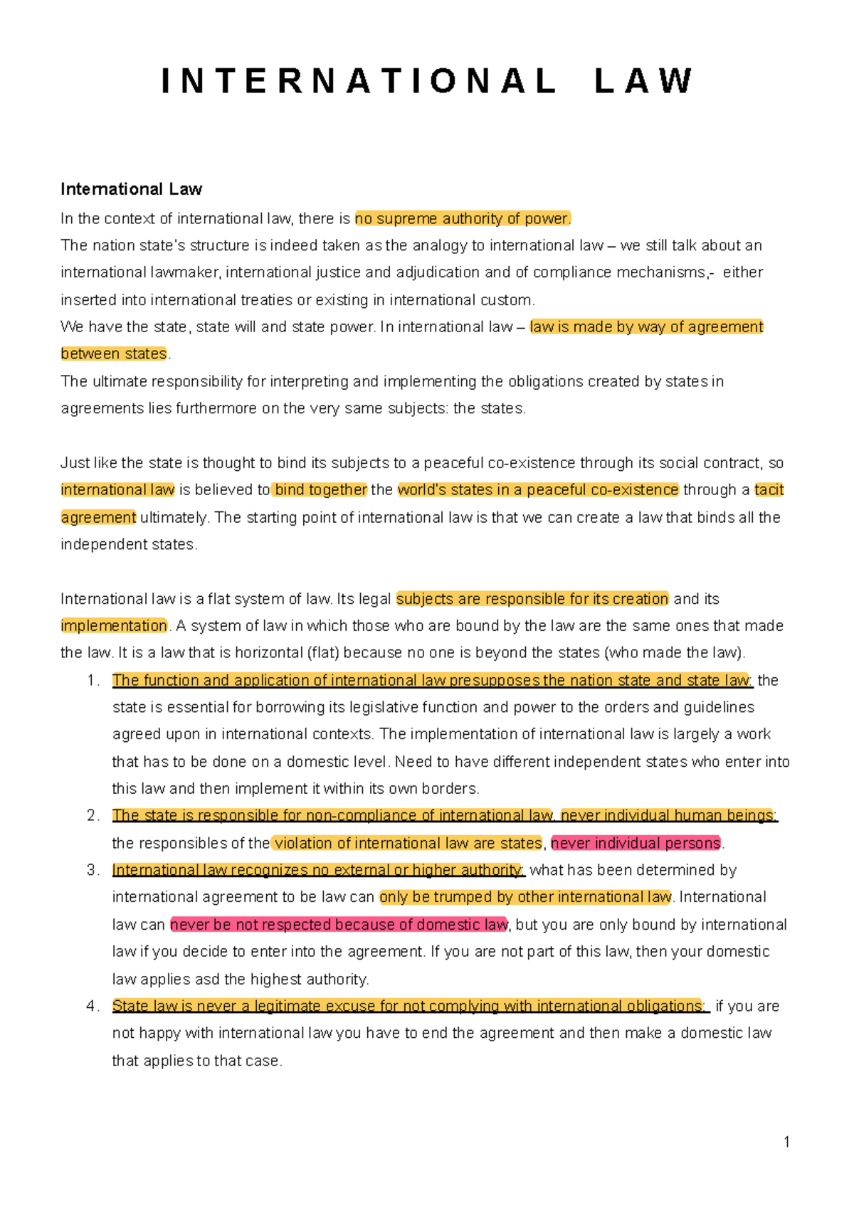 International Law Overview and Key Concepts Exam Notes - Studocu