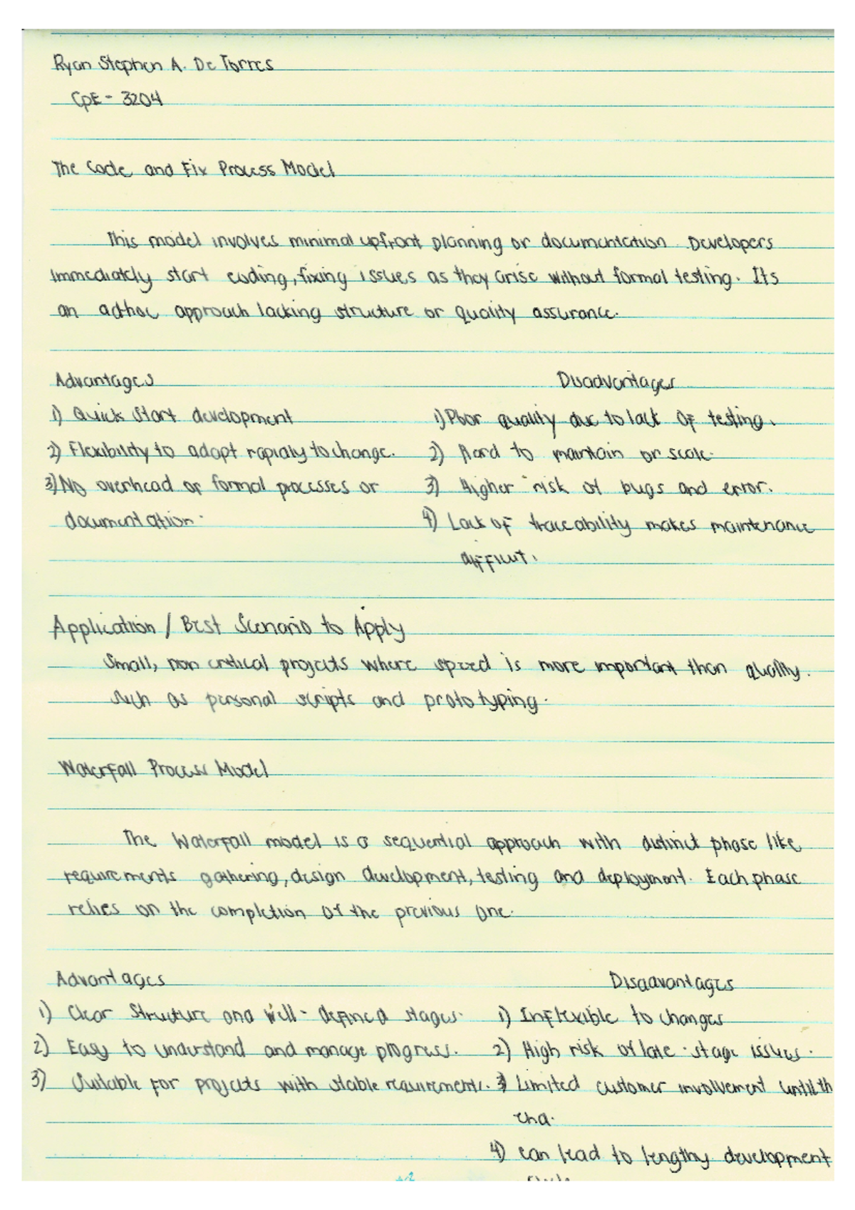 De Torres Ryan Stephen Process Model Activity - Computer Engineering ...