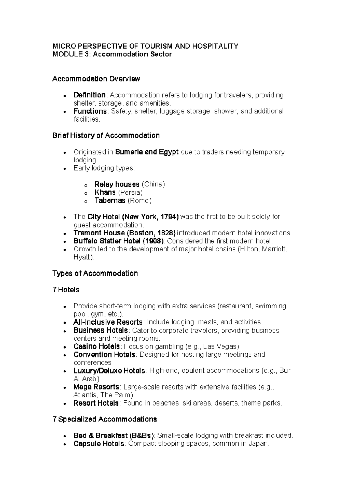 Micro Perspective OF Tourism AND Hospitality - MICRO PERSPECTIVE OF ...