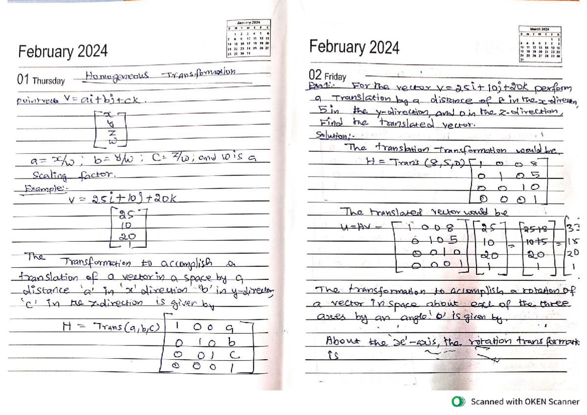 Unit 2 Problem: Transformations and Rotations in 3D Space - Studocu