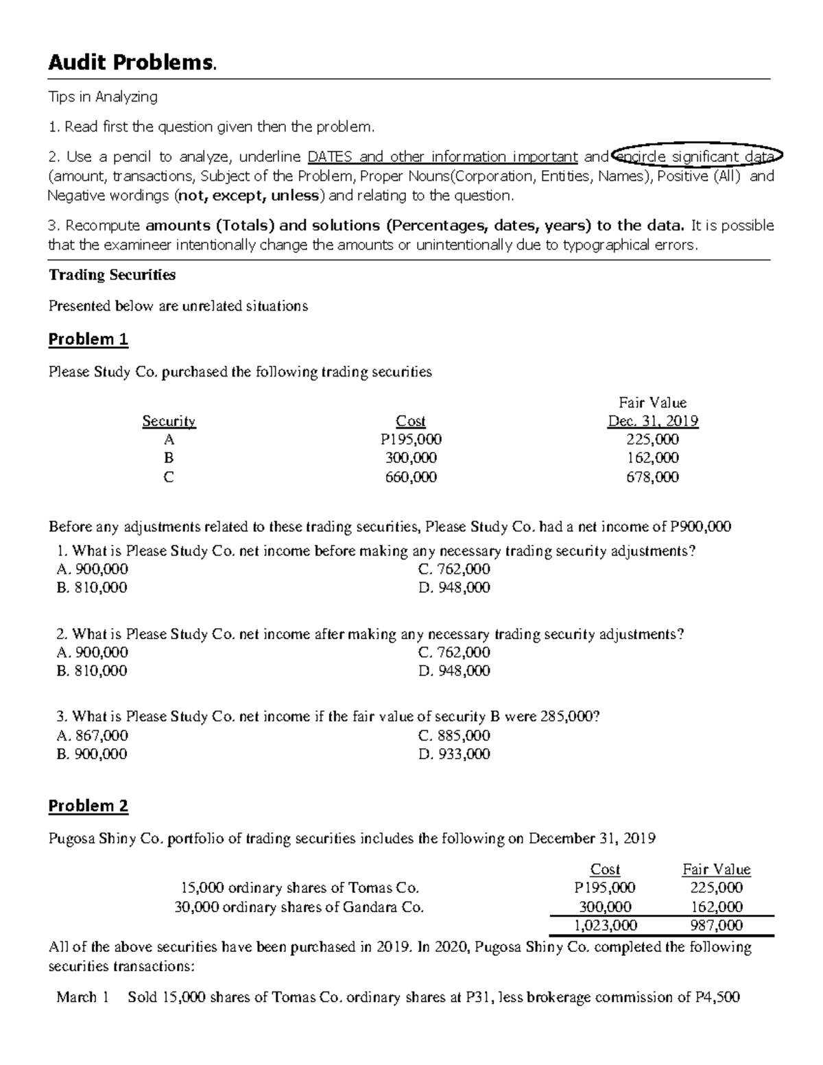 Inbound 3990693174453626770 - Audit Problems. Tips in Analyzing 1. Read ...