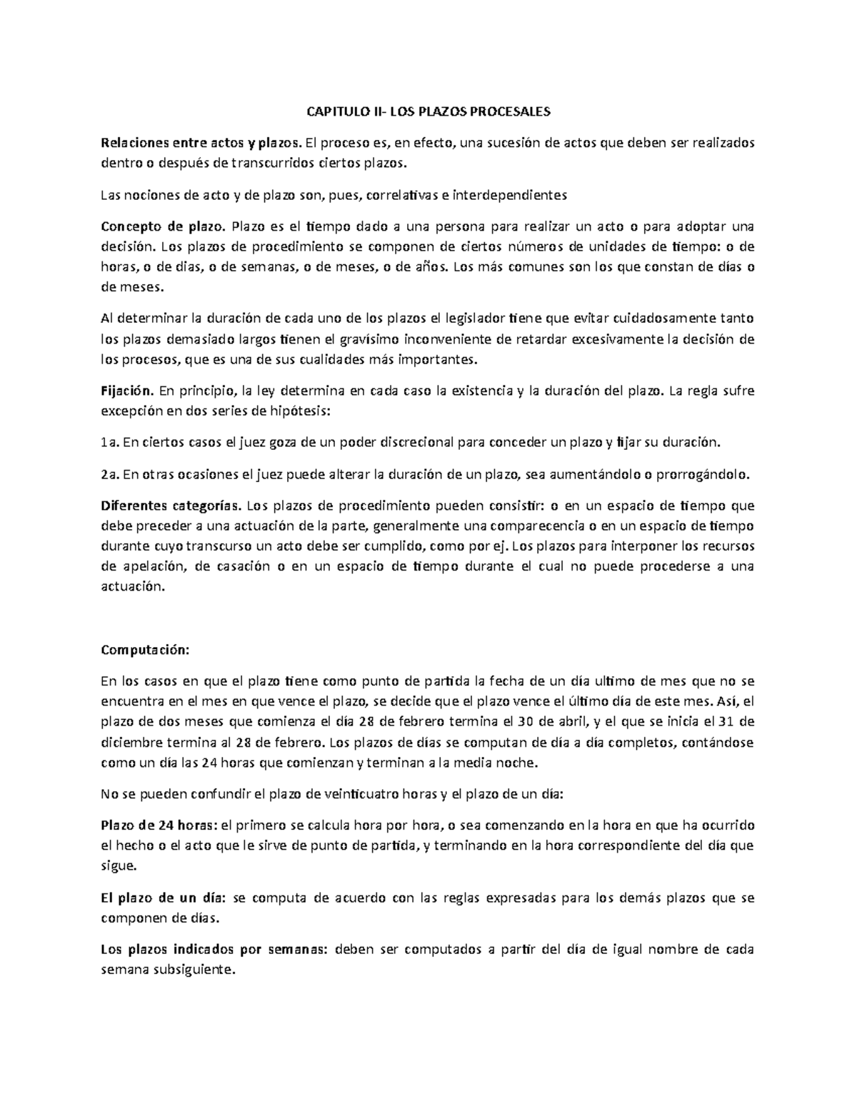 Capítulo II: Análisis de los Plazos Procesales en el Procedimiento ...