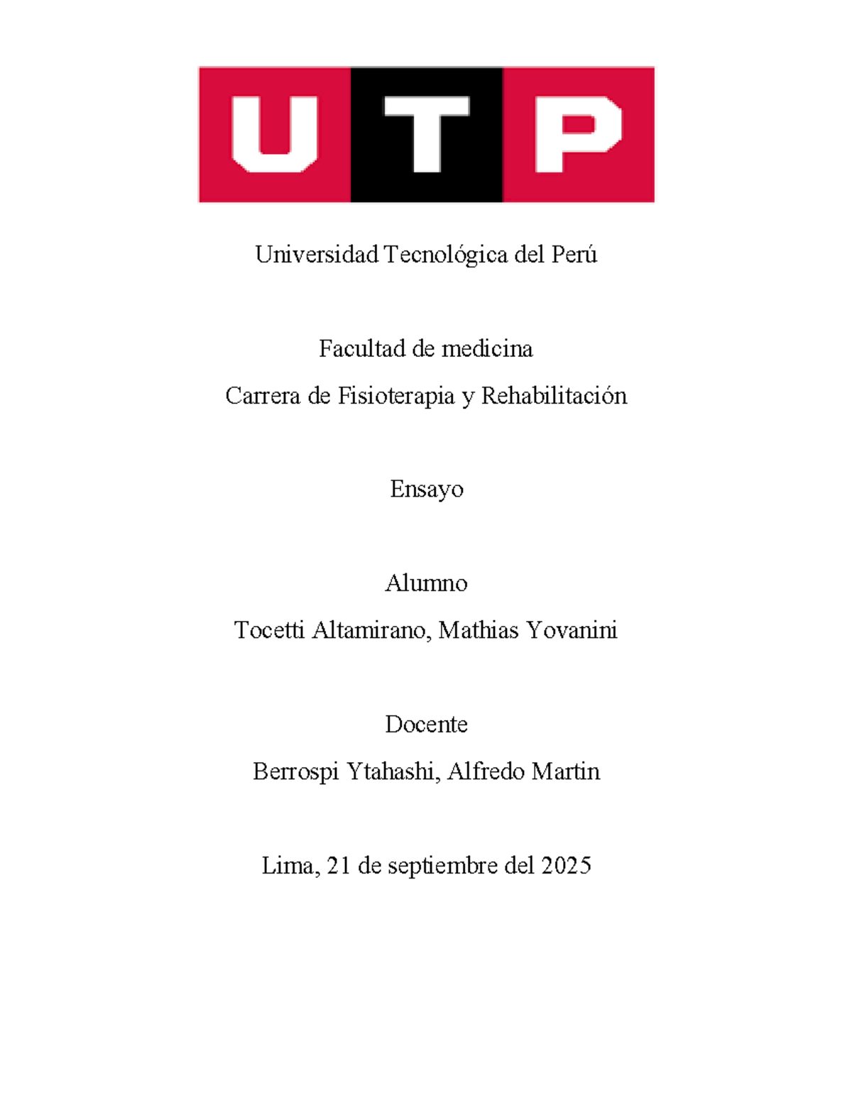 Ensayo sobre la Democracia en el Perú - Fisioterapia y Rehabilitación