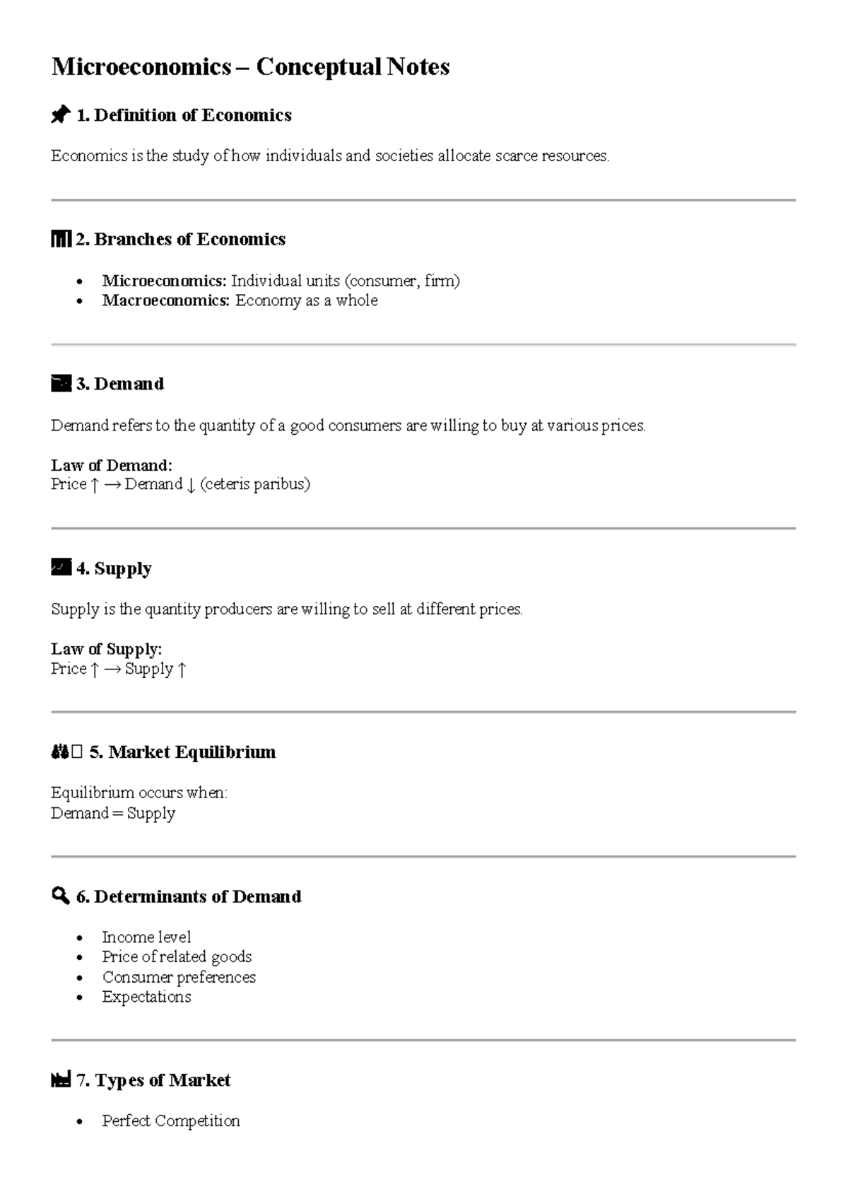 Microeconomics Assignment Notes: Key Concepts and Definitions - Studocu
