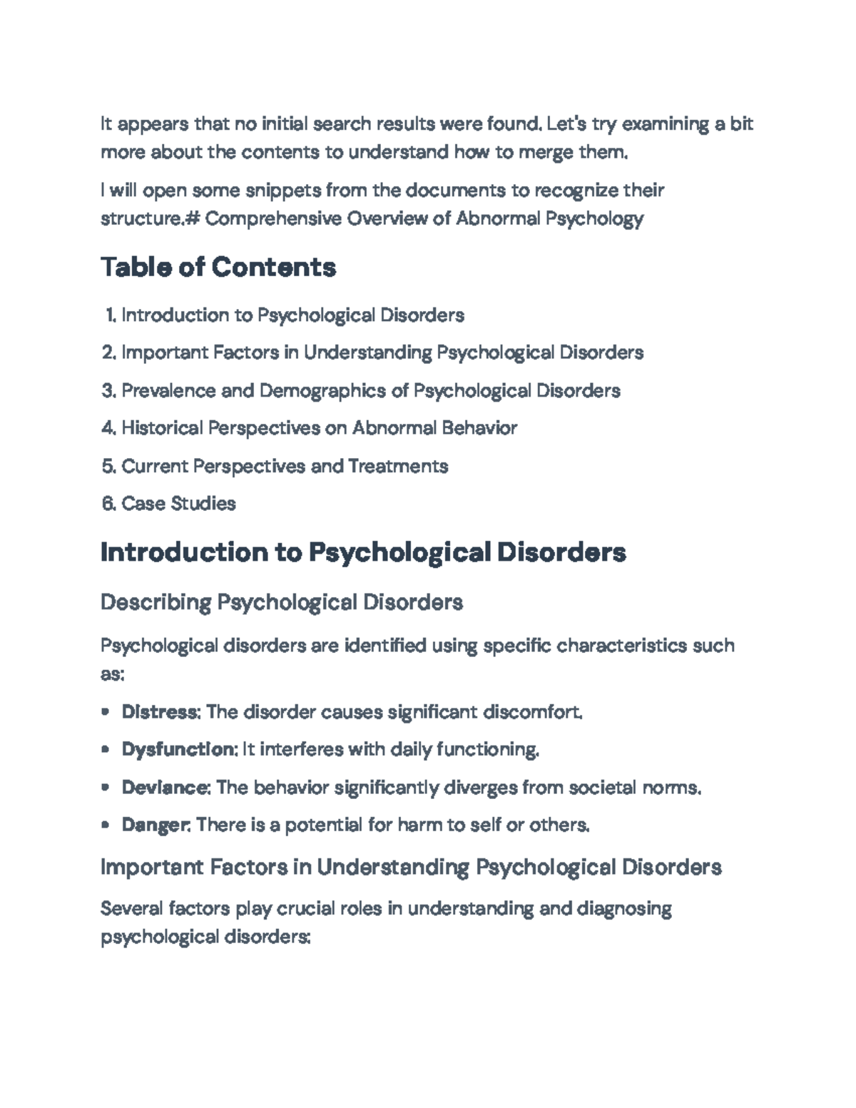 Comprehensive Overview of Psychological Disorders and Treatments ...