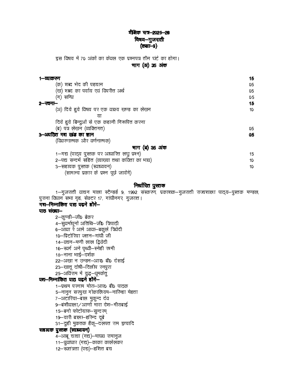 kSf{kd l=&2025&26 - Gujrati Class 9 Exam Notes - Studocu