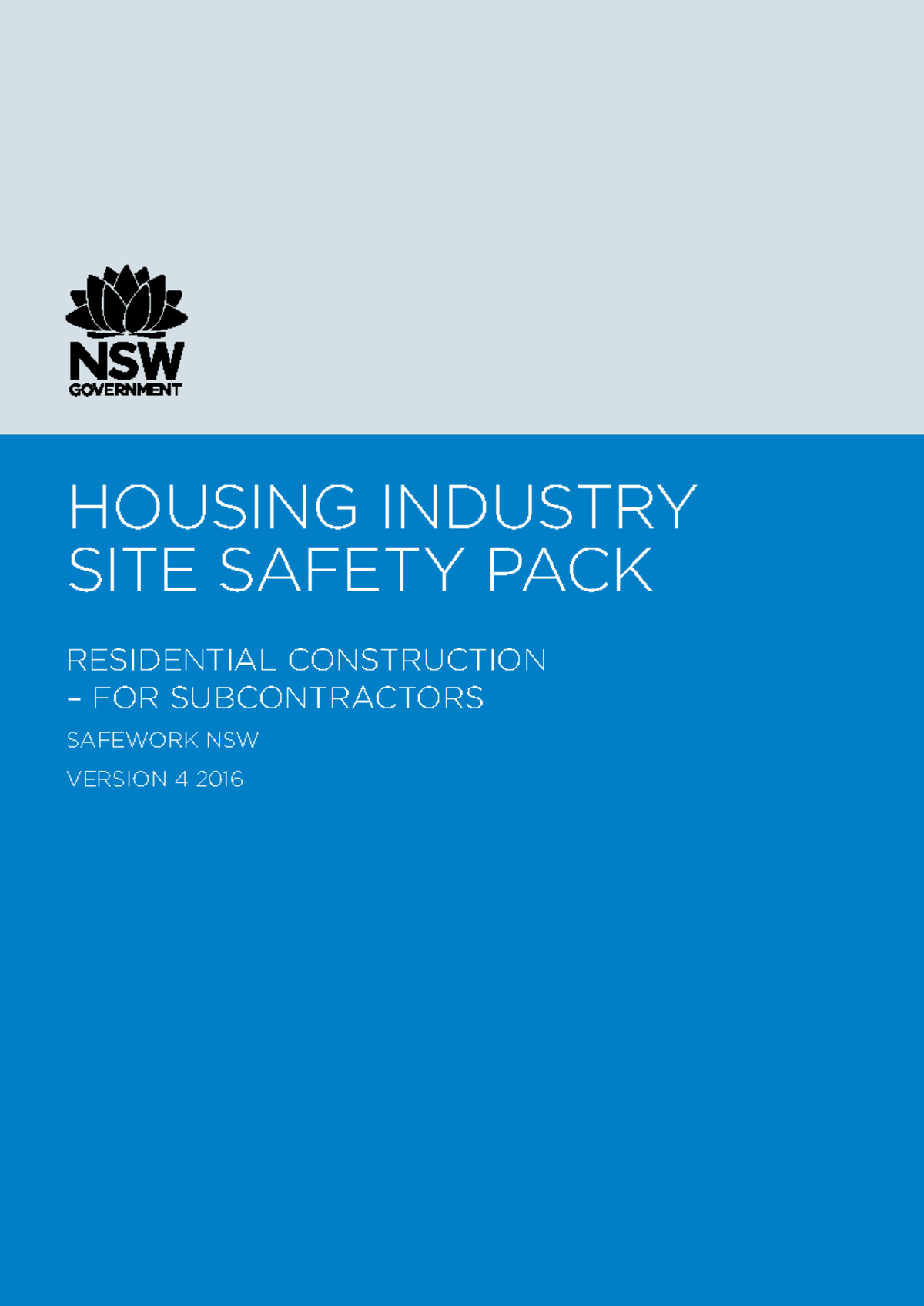 SW08498 Residential Construction Site Safety Pack for Subcontractors ...