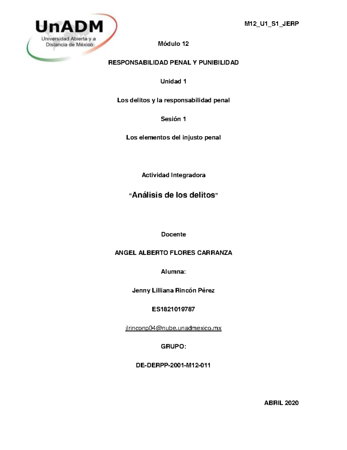 M12 U1 S1 JERP - PUNIBILIDAD - Módulo 12 RESPONSABILIDAD PENAL Y ...
