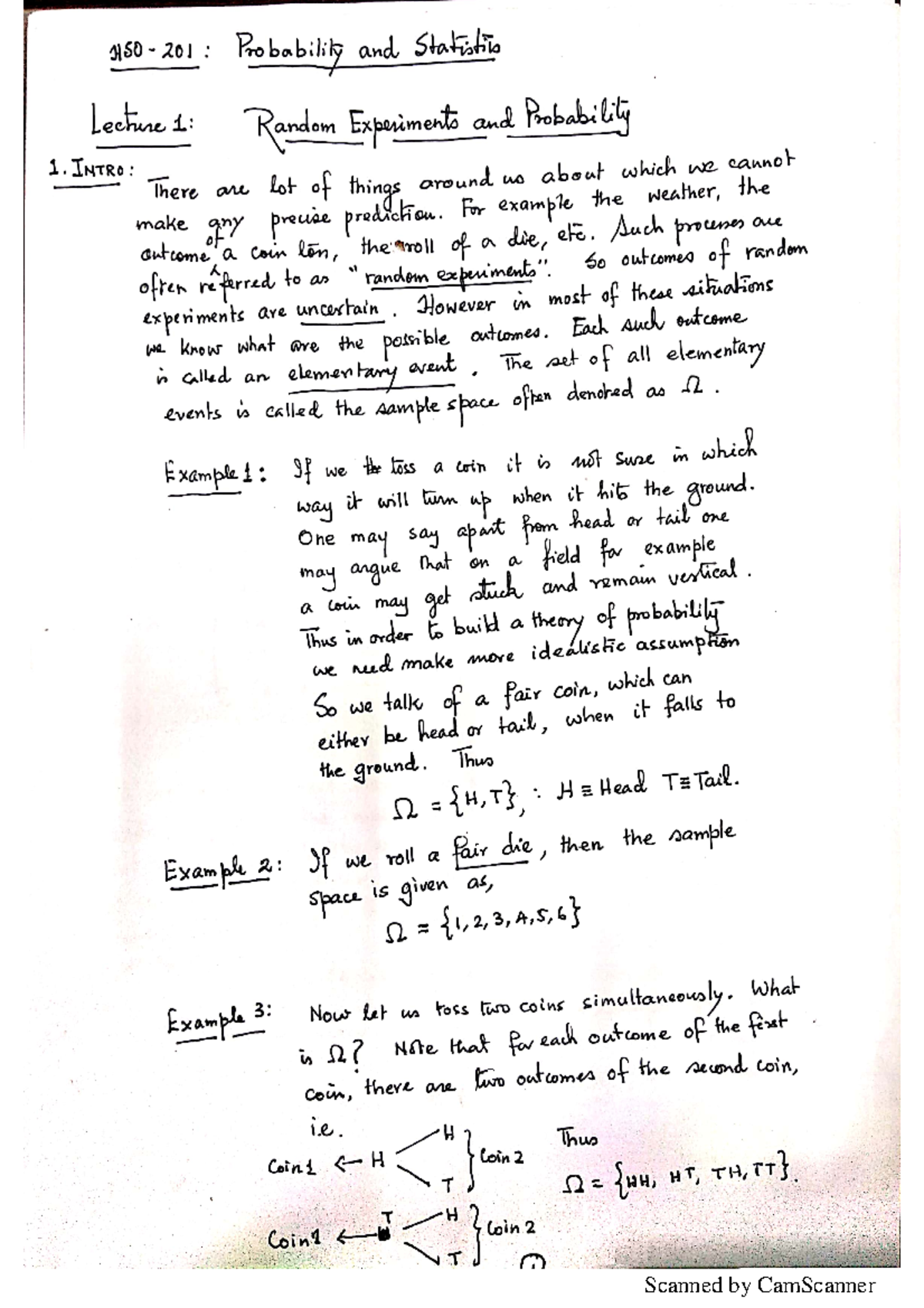 Lecture 1: Introduction to Probability & Statistics Concepts - Studocu