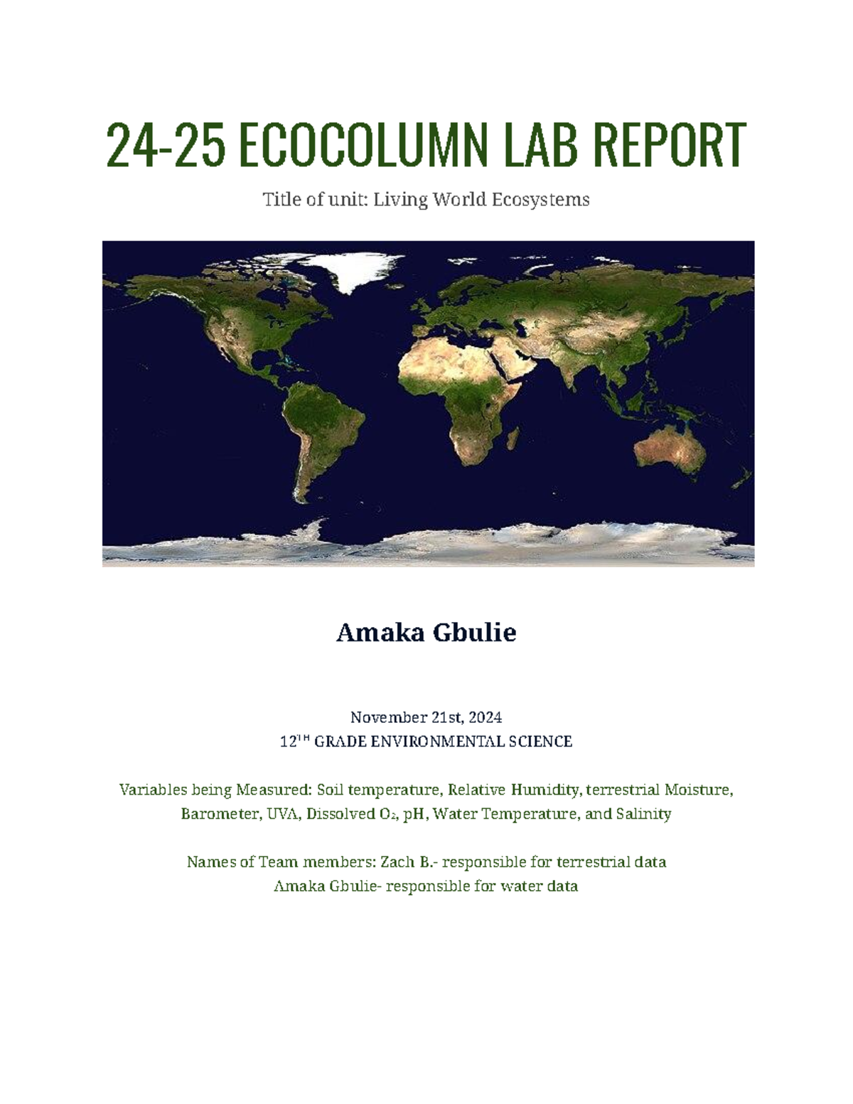 24-25 Ecocolumn LAB Report - Google Docs - 24-25 ECOCOLUMN LAB REPORT ...