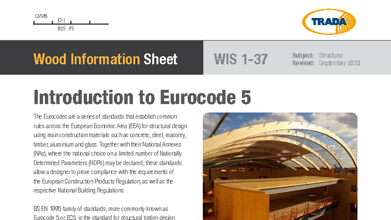 B25: P5 Eurocode 5 Timber Design Overview and Guidance - Studocu