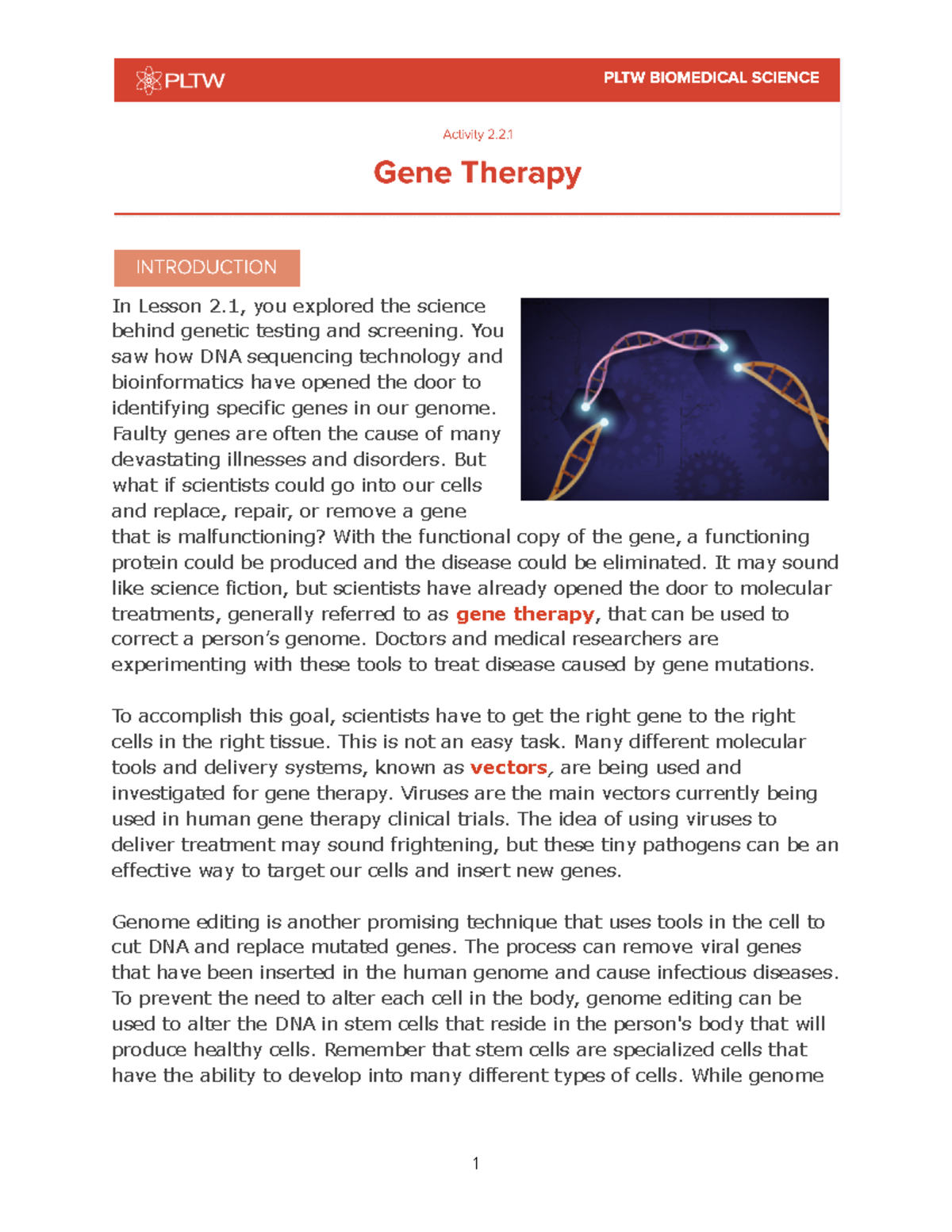 Gene Therapy Techniques and Applications - Lesson 2.2.1 - 2023 - Studocu