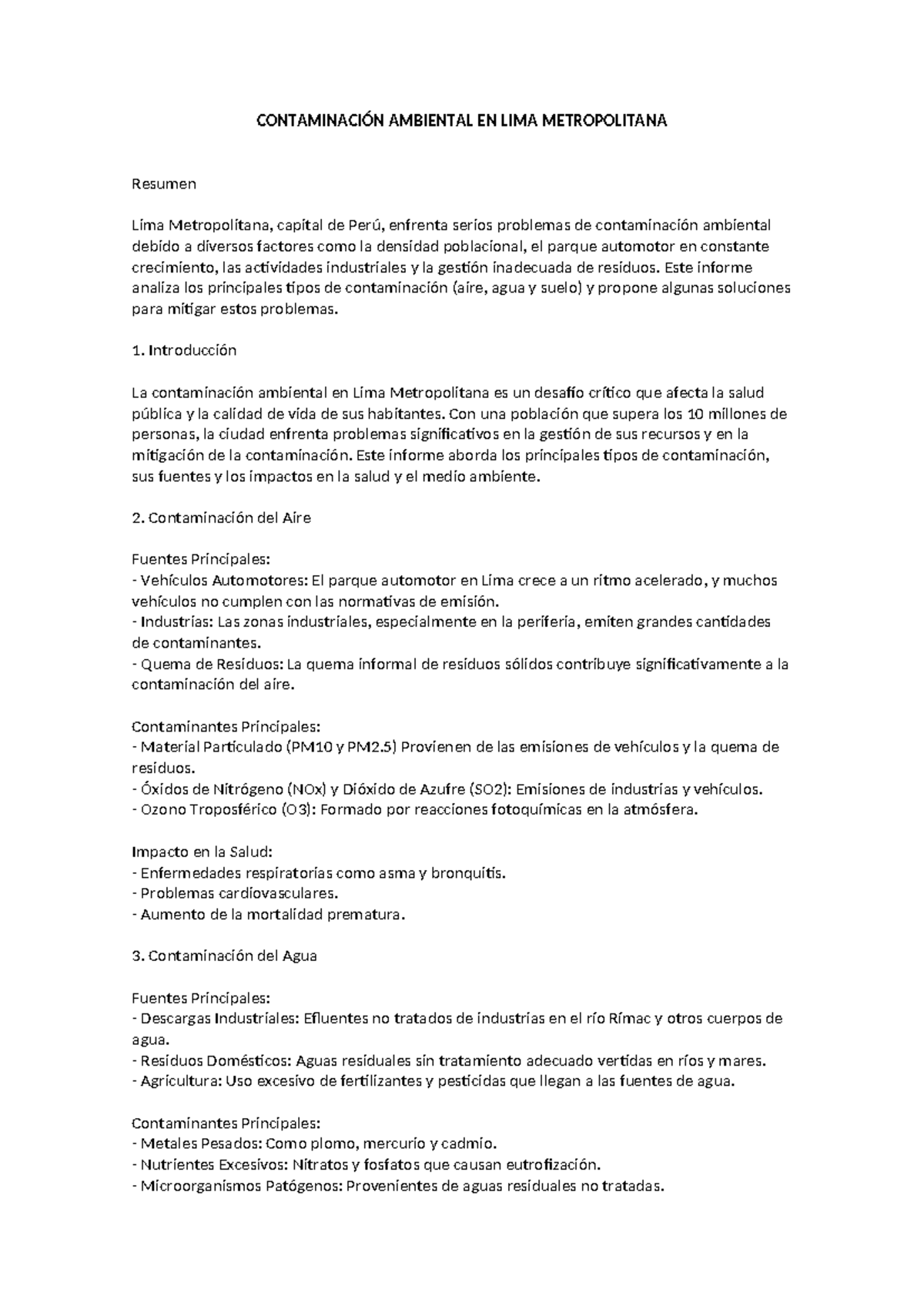Análisis de la Contaminación Ambiental en Lima Metropolitana - Document Preview
