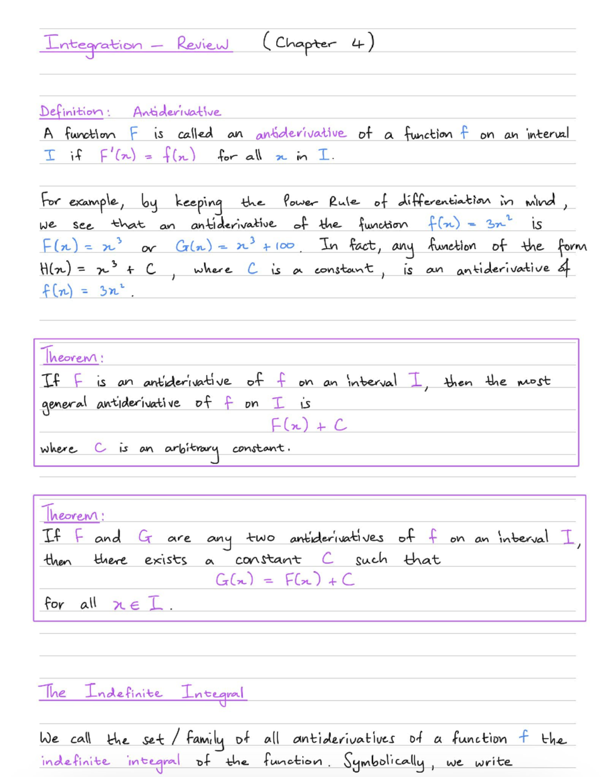 Integration Review (MAM1021S) - Antiderivatives and Integrals - Studocu