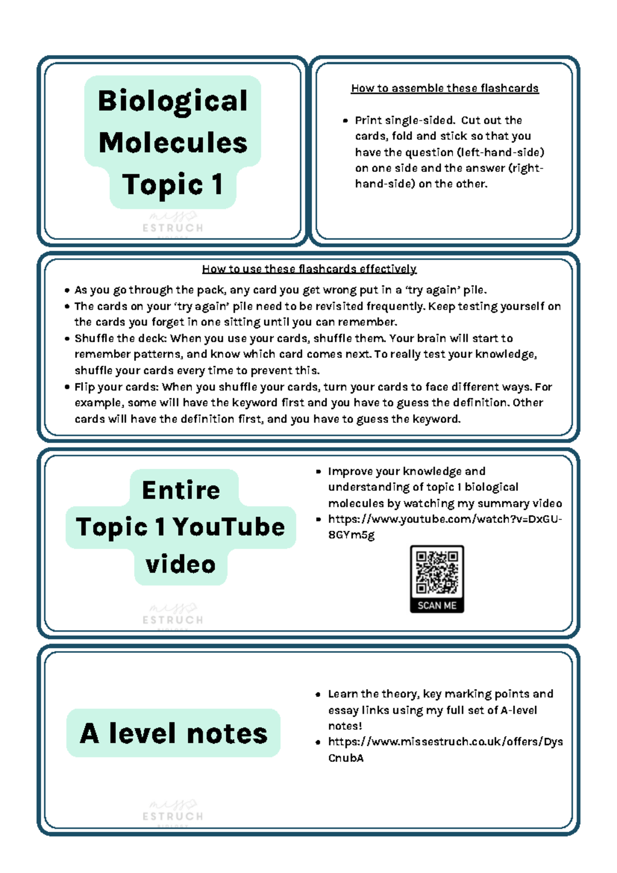 Biological Molecules Study Guide: Flashcards & Key Concepts - Studocu