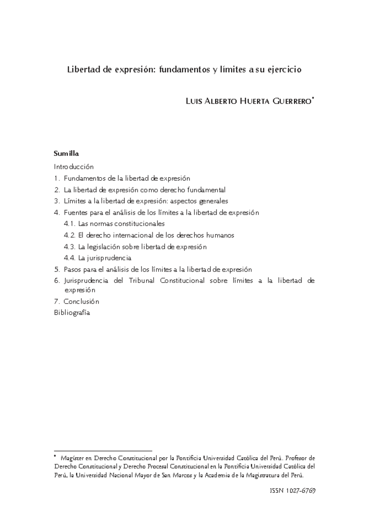 Libertad de Expresión: Fundamentos y Límites en la Jurisprudencia ...