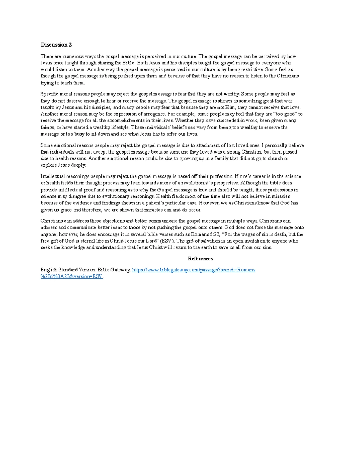 Biblical Worldview Essay: A Study for REL 104 at Liberty University ...