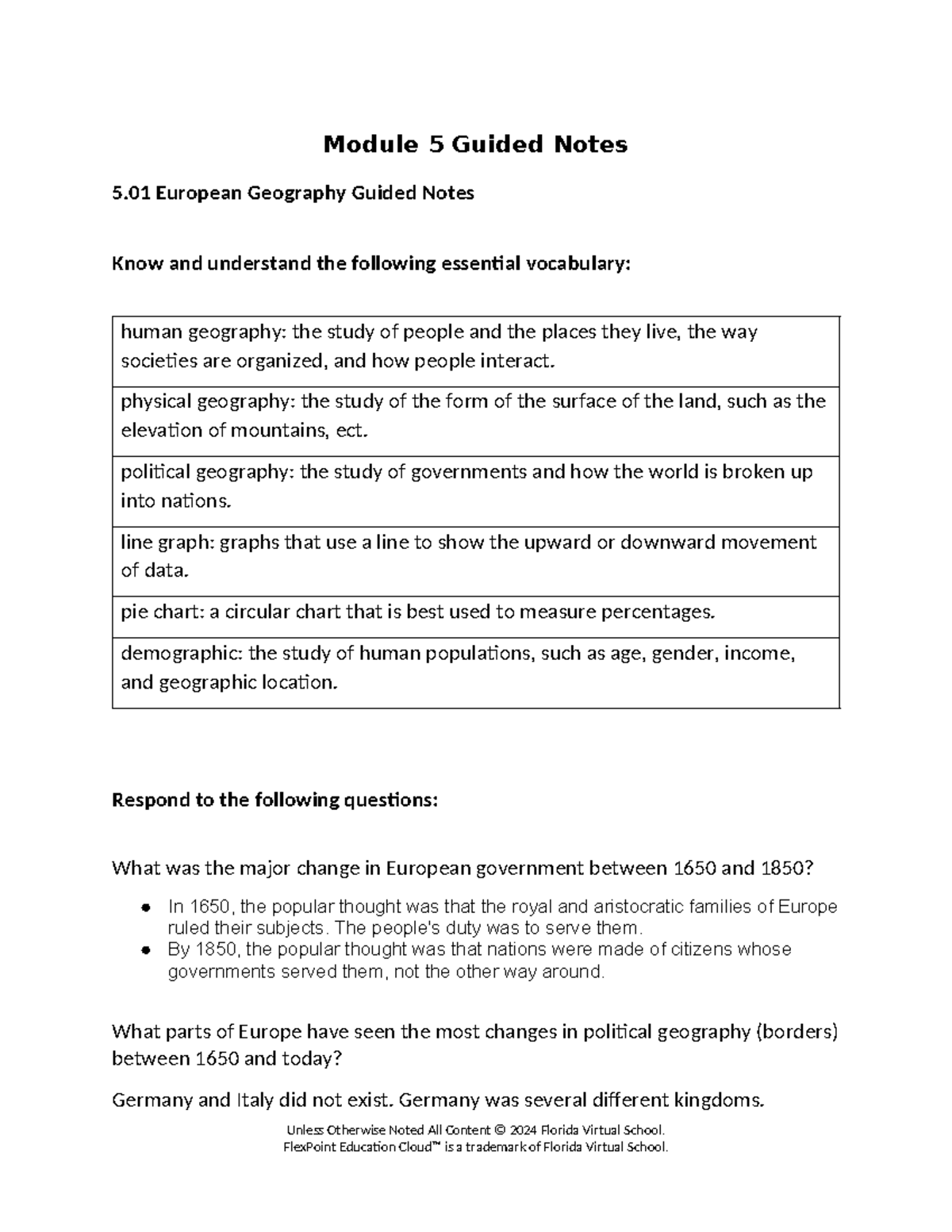 V25 Module 5 Guided Notes: European Geography & Political Changes - Studocu