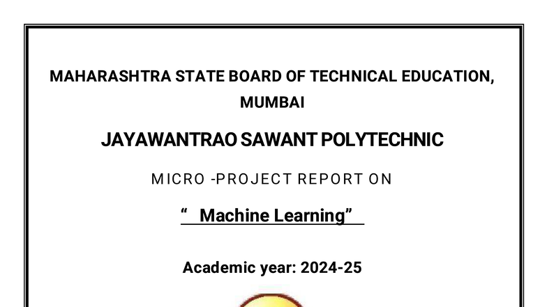 Micro Project Report on Machine Learning (22636) - Jayawantrao Sawant ...