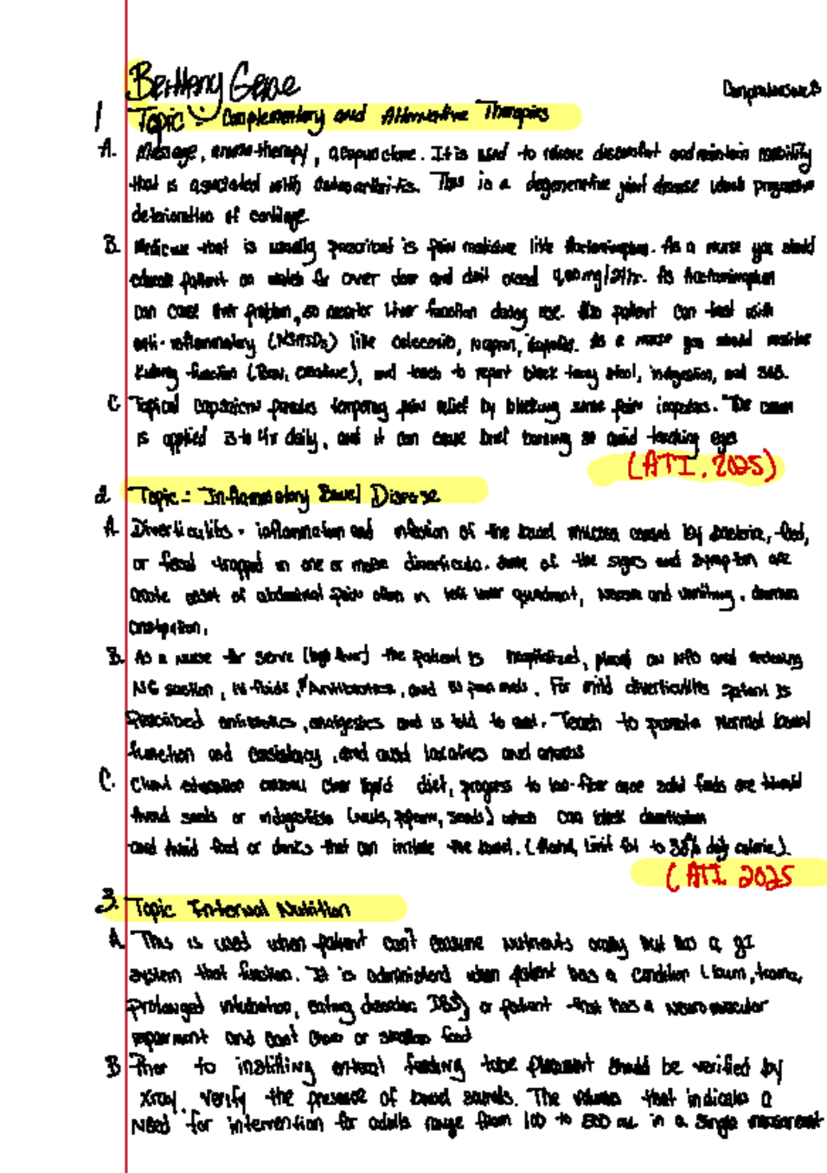 Comp B 5 Topics - Lecture Notes on Complementary Therapies - Studocu