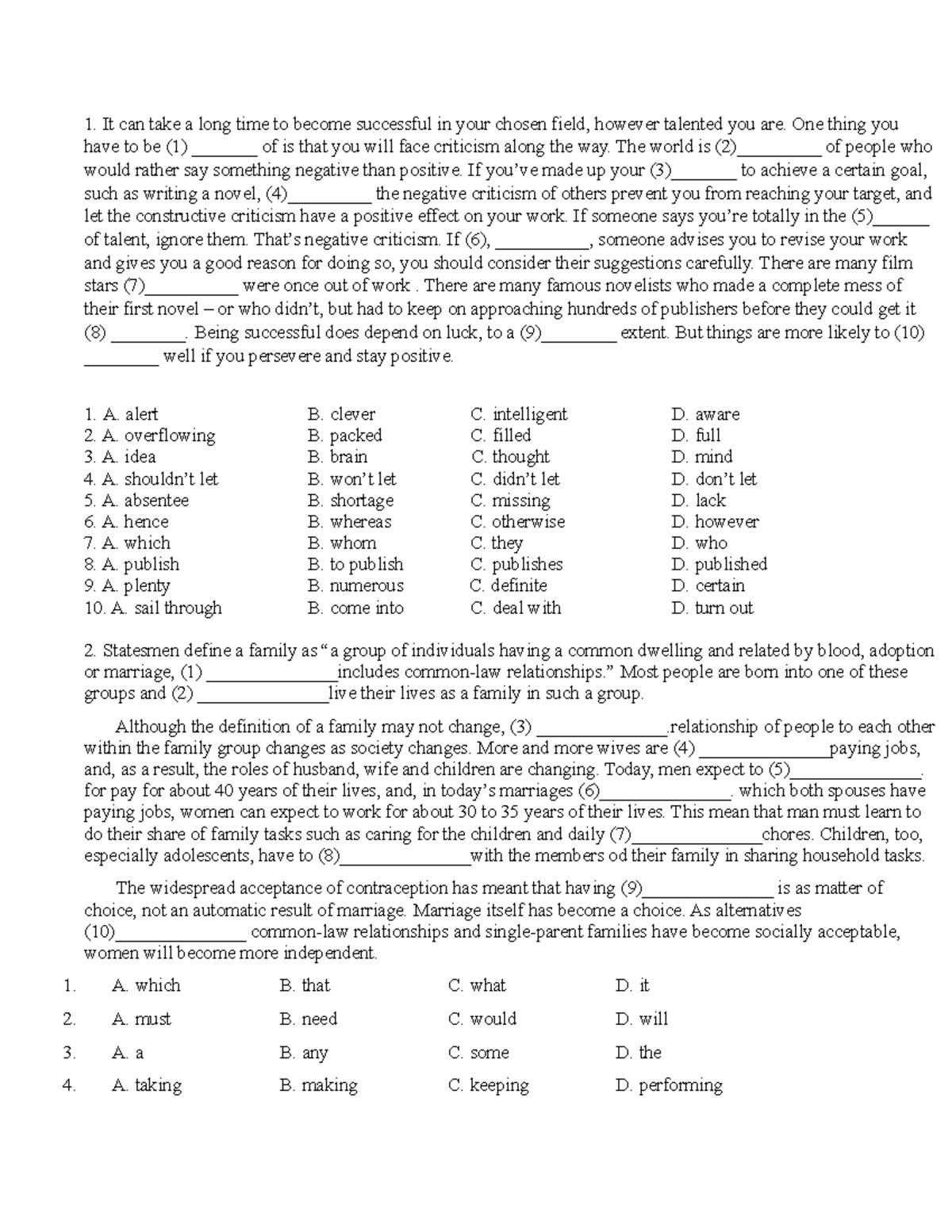 Fill in the Blanks - English Exercises for Language Learning - Studocu