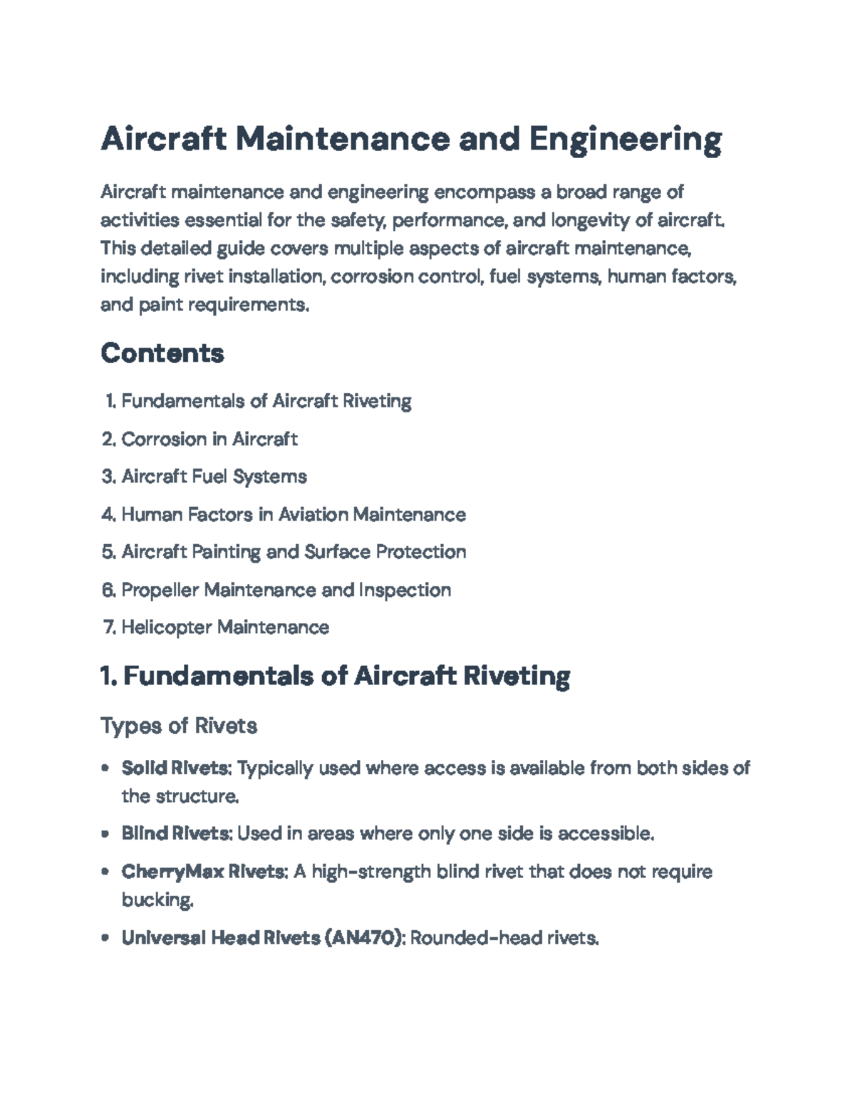 Comprehensive Guide to Aircraft Maintenance and Engineering Techniques ...