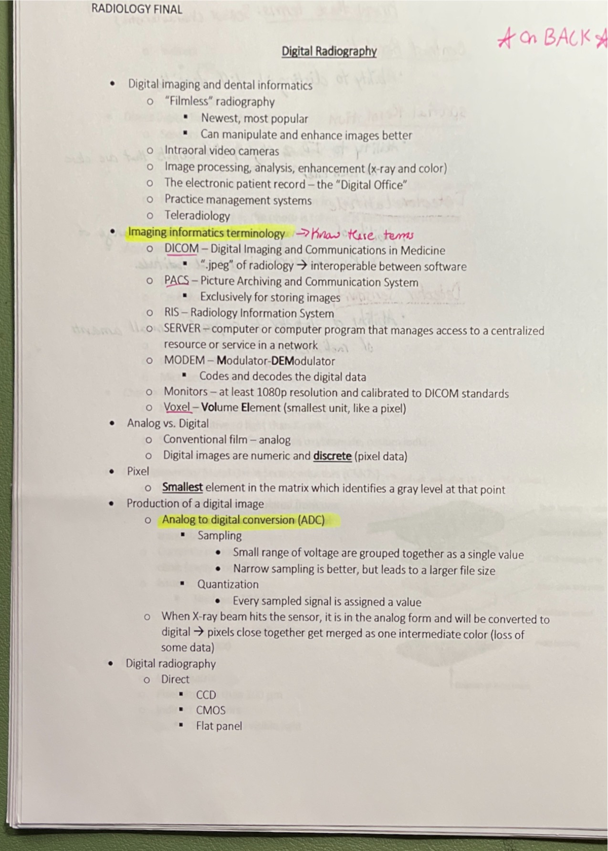 RADIOLOGY FINAL A: Comprehensive Study on Digital Radiography ...
