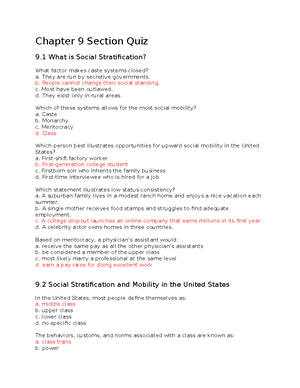 Chapter 1 Section Quiz - Chapter 1 Section Quiz 1 What is Sociology ...