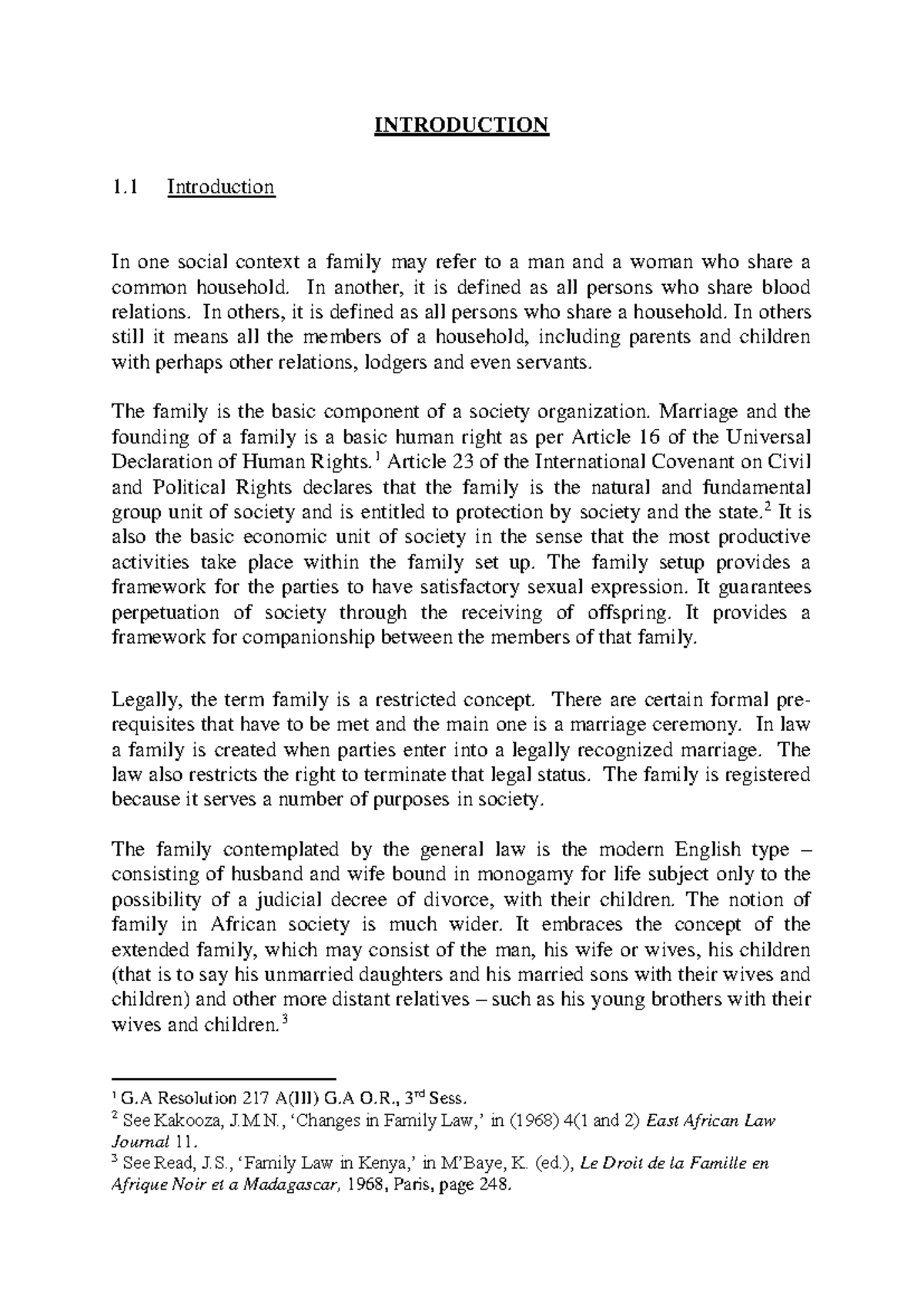 Family Hand Out 1 - INTRODUCTION 1 Introduction In one social context a ...