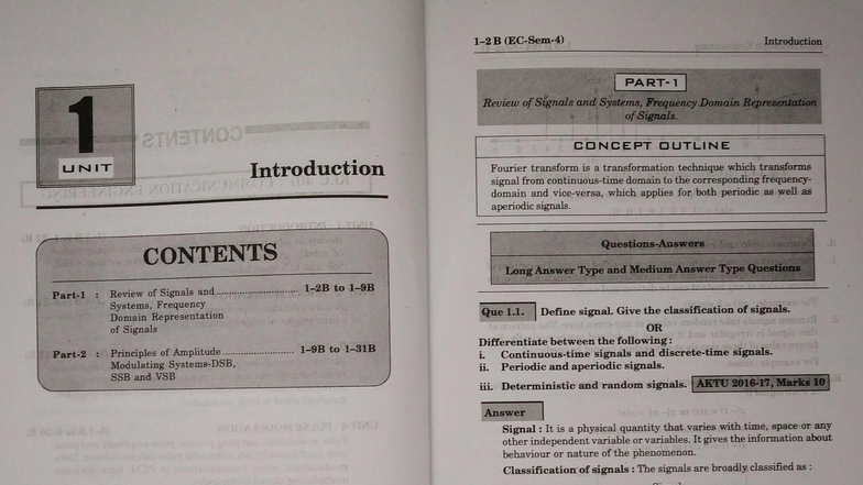 Communication Engineering B: Introduction to Signals and Systems ...