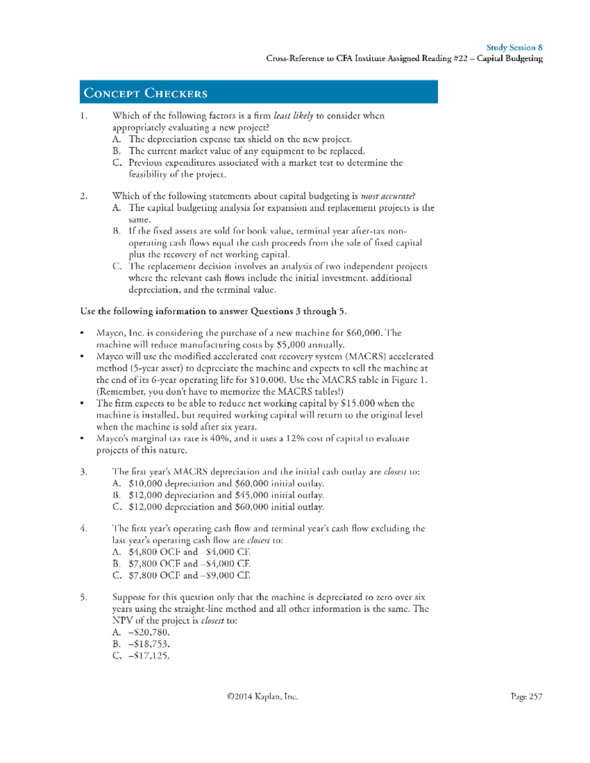 Capital Budgeting Cash Flows Practice Exercises for Students - Studocu