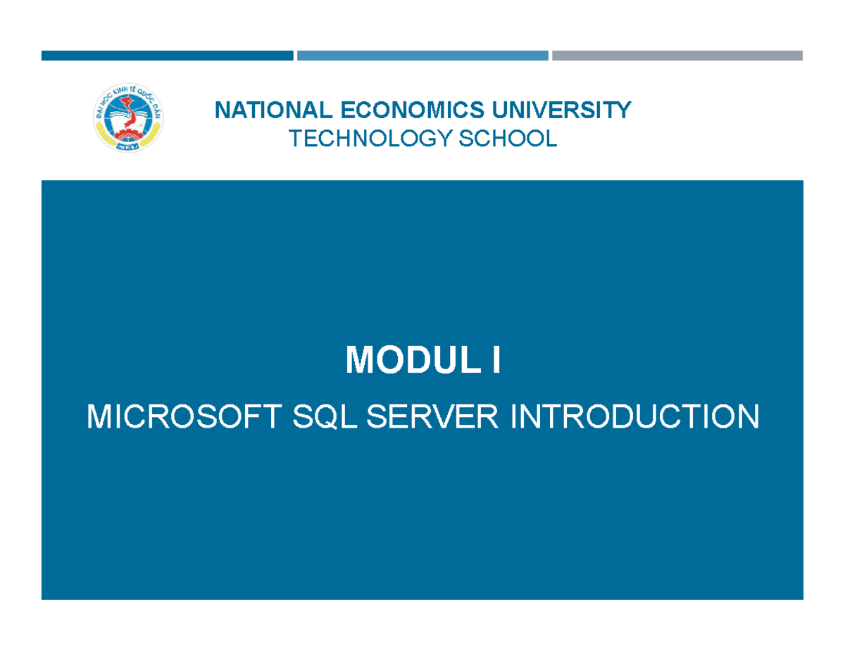 Modul 1: Introduction to Microsoft SQL Server - Overview and Features ...