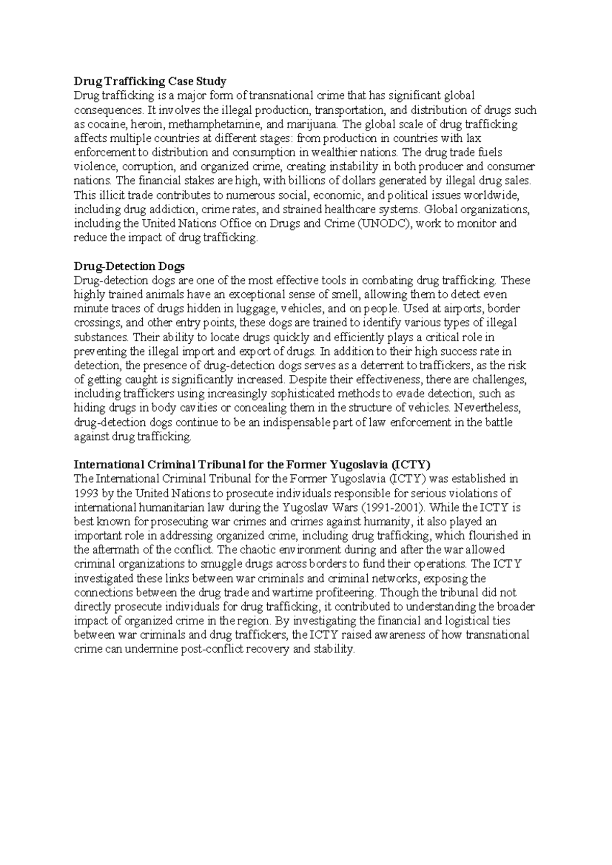 Drug Trafficking Case Study: Global Impact and Law Enforcement ...