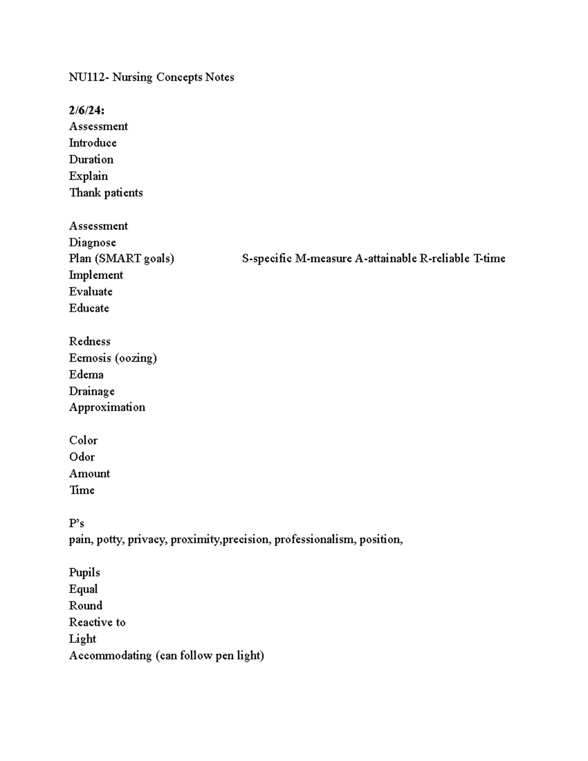 NU112 Nursing Concepts Final Exam Notes and Key Topics - Studocu